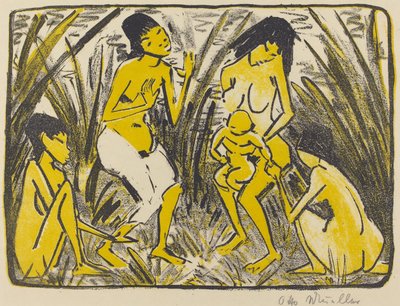 El hallazgo de Moisés (Auffindung des Moses), c.1920 de Otto Mueller