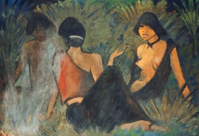 Gitanos junto a la fogata de Otto Mueller