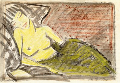 Mujer reclinada, c.1925 de Otto Mueller