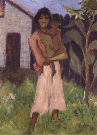 Gitana de pie con niños de Otto Mueller