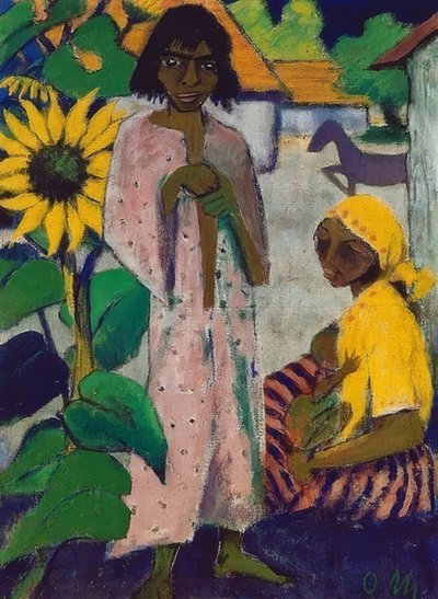 Gitanos y girasoles de Otto Mueller