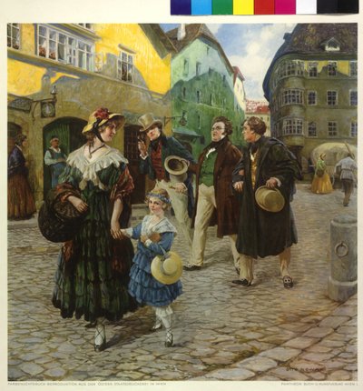 Franz Schubert en un paseo con amigos de Otto Robert Nowak