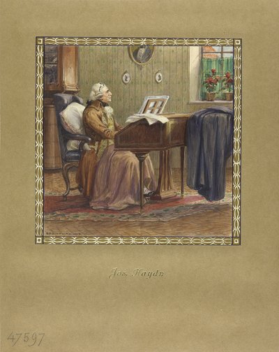 Joseph Haydn en el piano de cola, 1917 de Otto Robert Nowak