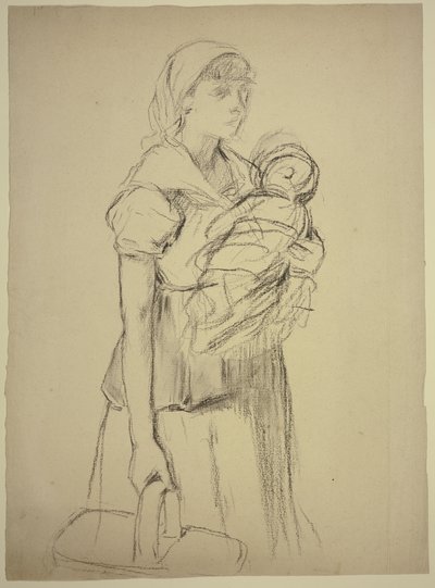 Campesina con niño de Otto Scholderer