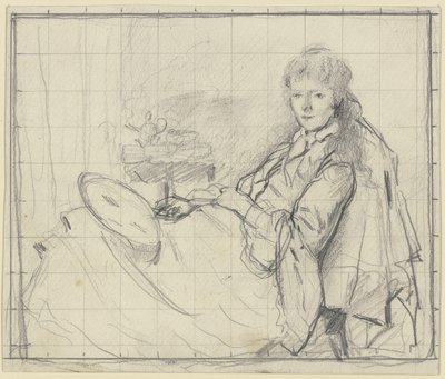 Luise Scholderer en la otomana de Otto Scholderer