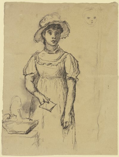 Joven de pie con una carta de Otto Scholderer