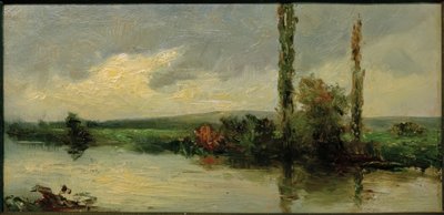 Pequeño tramo de río con álamos de Otto Ubbelohde