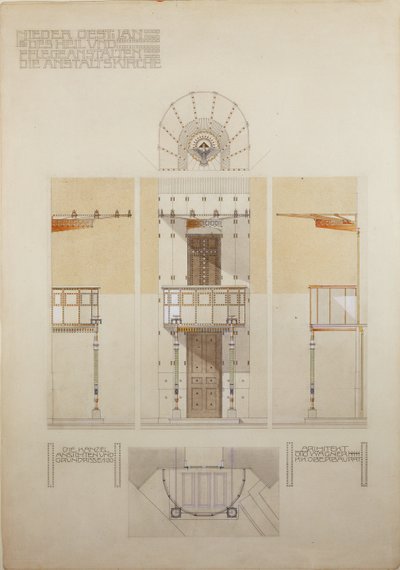 Boceto para el púlpito de la iglesia de Steinhof, el hospital central de Viena para enfermos mentales ... de Otto Wagner