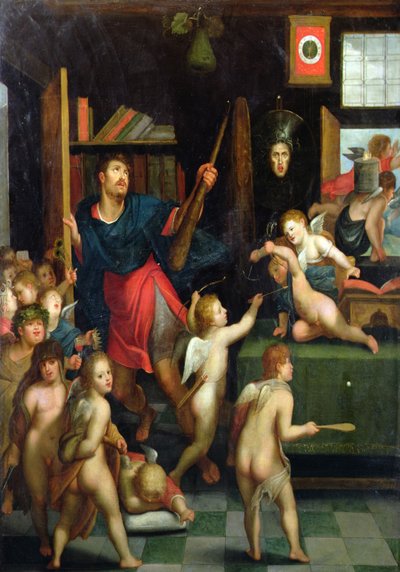 Una alegoría de la elección de Hércules (óleo sobre lienzo) de Otto van (circle of) Veen