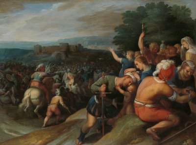 Los batavos rodean a los romanos en Vetera
Claudio Civilis bloquea a los romanos en Vetera Castra
una de las doce series sobre la insurrección de los bátavos contra los romanos de Otto van Veen