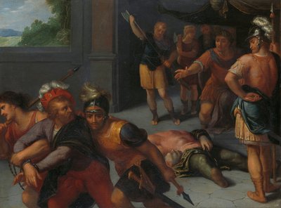 La decapitación de Claudio Paulo y la captura de Julio Civilis
La decapitación de Julio Paulo y el encarcelamiento de Claudio Civilis
una de las doce series sobre la insurrección de los batavos contra los romanos de Otto van Veen