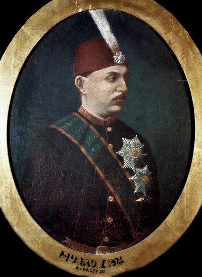 Imperio Otomano: Retrato del Sultán Mehmed Murad V (1840-1910). Pintura. 1876. Biblioteca Topkapi Sarayi, Estambul de Ottoman School