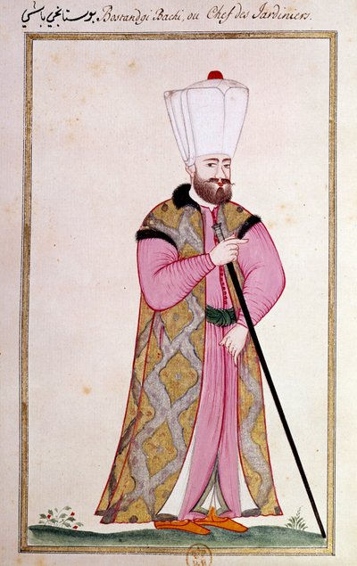 Arte otomano: jefe de los jardineros del palacio de Ottoman School