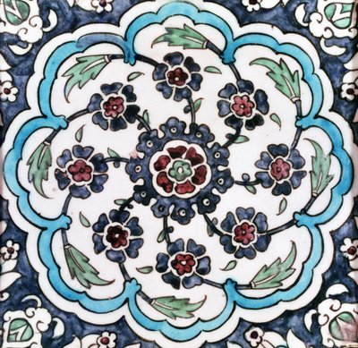 Azulejo (fritware) de Ottoman School