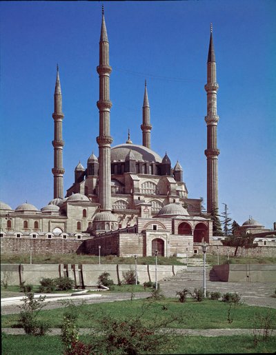 Vista de la Mezquita de Selimiye (1575) de Ottoman School