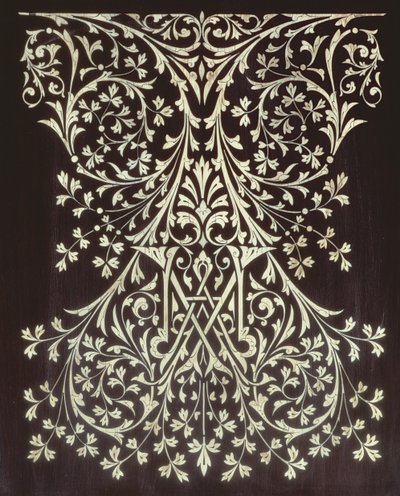 Vitrina, detalle de panel incrustado de Owen Jones