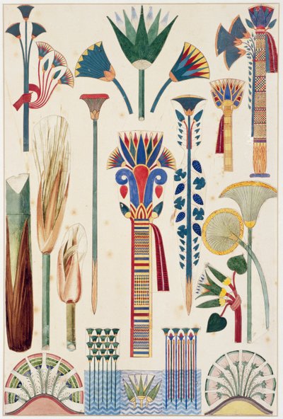Ornamento egipcio, ilustración original de 
