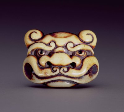 Netsuke que representa la cara de un demonio oni, c.1870 de Ozaki Kokusai