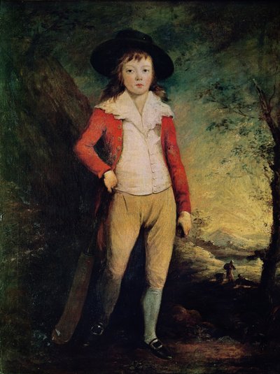 Retrato de William Seward con un bate de cricket, c.1788-91 de Ozias Humphry