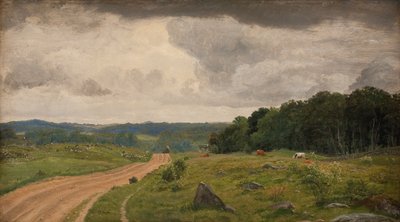Paisaje en Kongens Møller, Sealand. Luz de la Tarde de P.C. Skovgaard