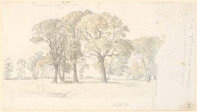 Parte de Jægersborg Dyrehave con árboles aislados de P.C. Skovgaard