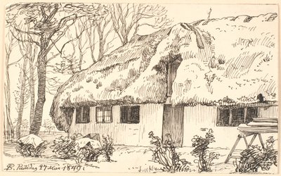 Casa de campo con techo de algas en Læsø de P.C. Skovgaard