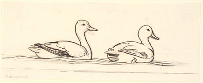 Dos patos. Boceto decorativo. de P.C. Skovgaard