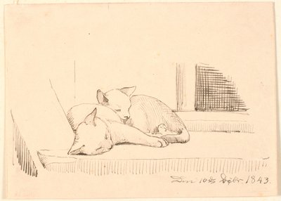 Dos gatos durmiendo de P.C. Skovgaard
