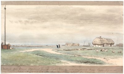 Vista desde el patio del cónsul Axelsen hasta la rada, donde están los barcos de Læsø de P.C. Skovgaard