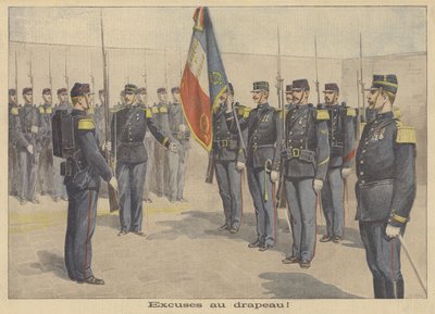 Un soldado obligado a disculparse ante la bandera francesa por haberla insultado de P.H.G.V. Michel