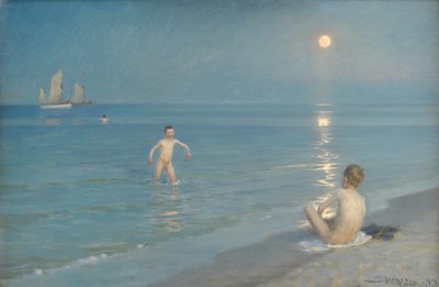 Niños bañándose en Skagen. Tarde de verano de Peder Severin Krøyer