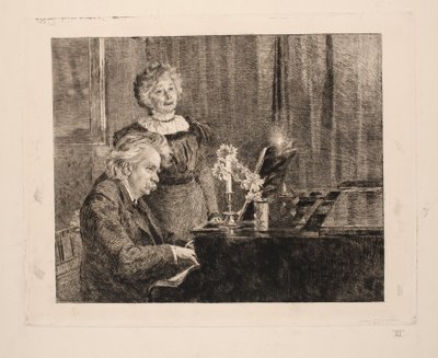 Edvard y Nina Grieg al piano de Peder Severin Krøyer