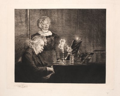 Edvard y Nina Grieg en el piano de Peder Severin Krøyer