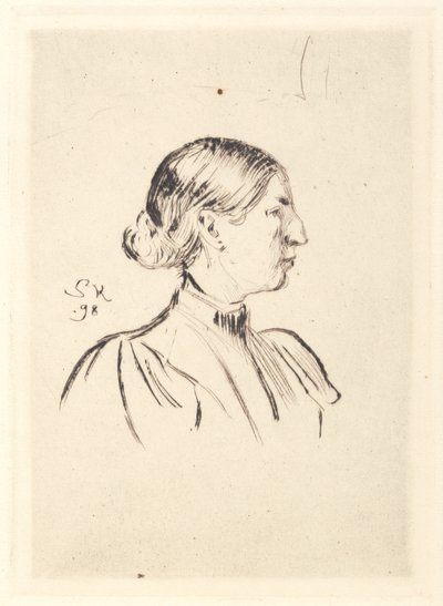 Retrato de Anna Ancher, perfil de Peder Severin Krøyer