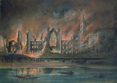 Incendio en las Casas del Parlamento, 16 de octubre de 1834 de P.T. Cameron