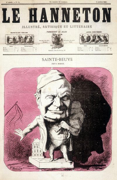 Sainte-Beuve - por Bernay, en "Le Hanneton" del 03/10/1867 de P. Bernay