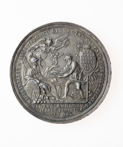 Medalla conmemorativa de las victorias británicas, 1704 (plata) de P. H. Muller