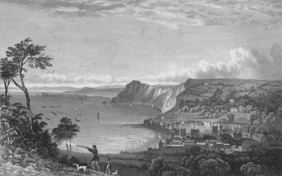Sidmouth, desde los acantilados, hacia Seaton de P. Heath