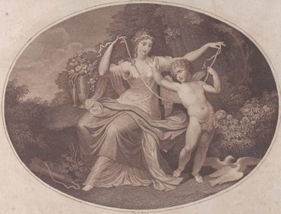 La dulzura atando las alas de Cupido, probablemente siglo XVIII de P. J. Chaillou