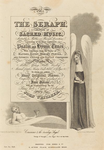 Conciencia y el ángel registrador de P. Jones after William Blake