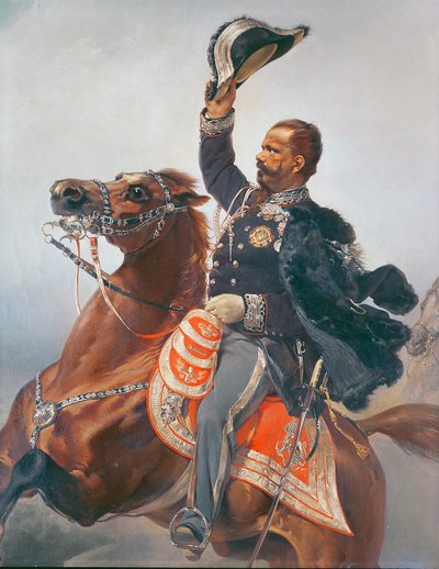 Retrato de Vittorio Emanuele (1820-78) Rey de Cerdeña e Italia (detalle) de P. Litta
