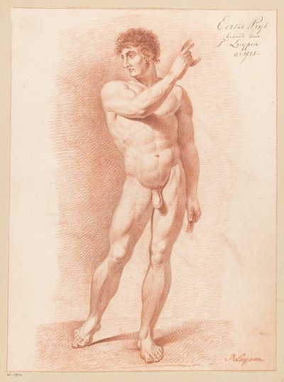 Desnudo masculino de pie, visto de frente (1er premio 1815) de P. Luypen