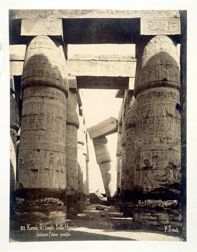 Sala hipóstila, templo de Amón-Ra, Karnak, Egipto, 1878 de P Sebah
