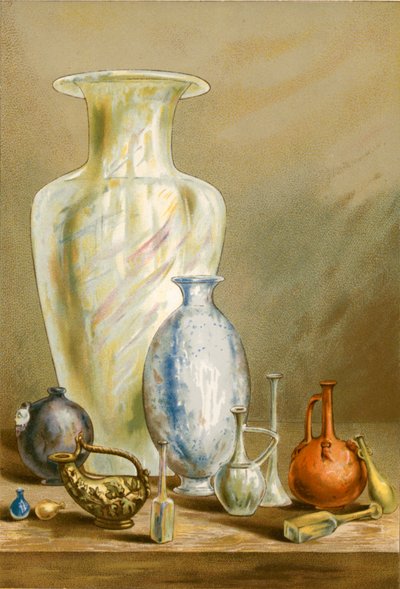 Jarrones (vidrio y cerámica) de P. Sellier