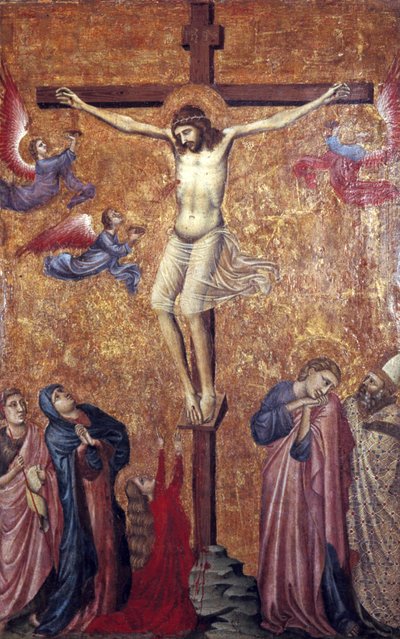 La Crucifixión, parte de un díptico, principios del siglo XIV de Pacino di Bonaguida