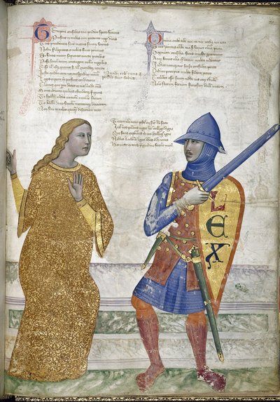 Prudencia y Justicia de Regia Carmina por Convenevole da Prato de Pacino di Buonaguida