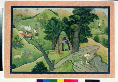 Rama y Lakshmana vagando en busca de Sita, del Ramayana, Kangra, Himachal Pradesh, 1780 de Pahari School