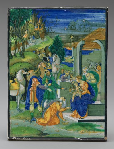 Panel con la Adoración de los Magos de Painted by Nicola da Urbino