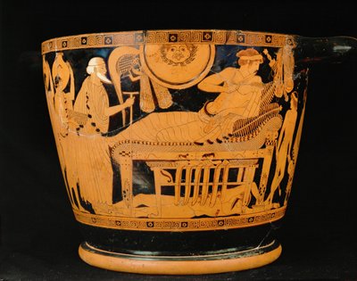 El rey troyano Príamo ruega a Aquiles que le deje el cuerpo de Héctor, su hijo asesinado ... de Painter Brygos
