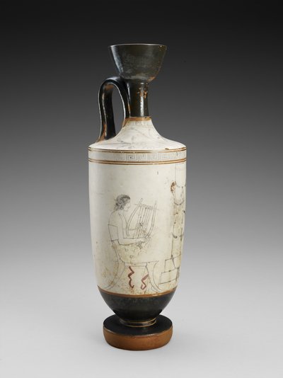 Lekythos de hombro con pintura policromada de escena funeraria, 450-440 a.C. de Painter Houston